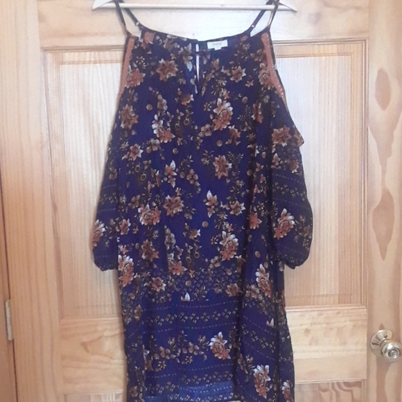 Boho Cold Shoulder Dress - Picture 1 of 5